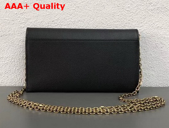 Dior Small Saddle Wallet on Chain Clutch in Black Calfskin Replica