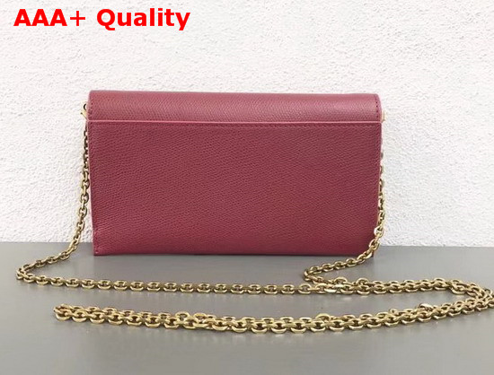 Dior Small Saddle Wallet on Chain Clutch in Red Calfskin Replica