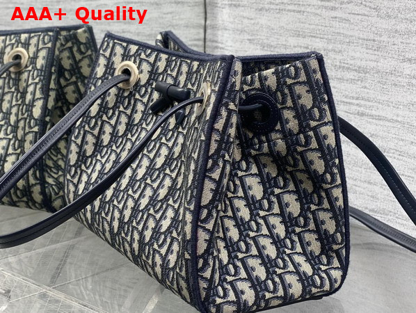 Dior Small Shopping Bag in Blue Dior Oblique Jacauard Replica