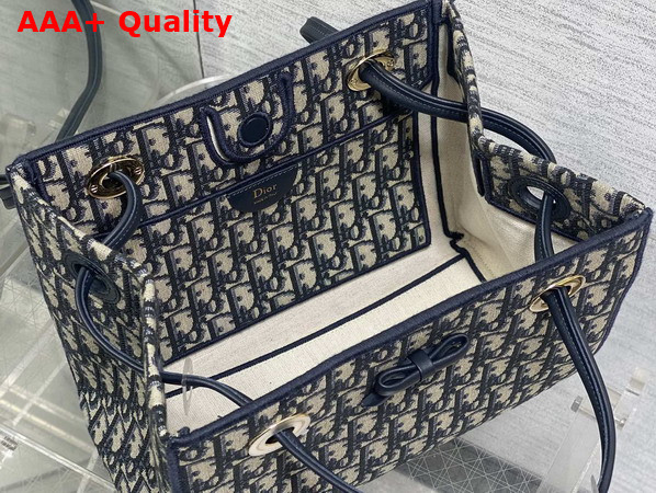 Dior Small Shopping Bag in Blue Dior Oblique Jacauard Replica