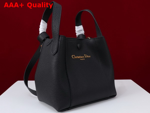 Dior Small Signature Bucket Bag in Black Grained Calfskin Replica