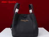 Dior Small Signature Bucket Bag in Black Grained Calfskin Replica