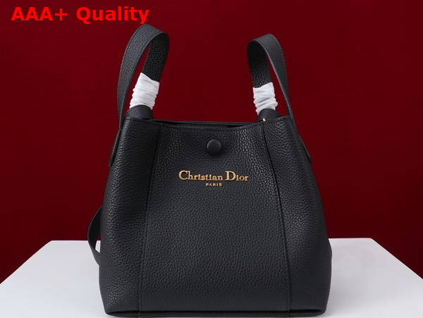 Dior Small Signature Bucket Bag in Black Grained Calfskin Replica