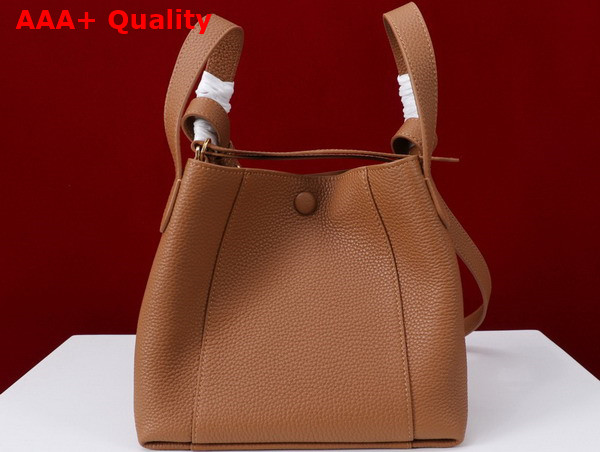 Dior Small Signature Bucket Bag in Brown Grained Calfskin Replica