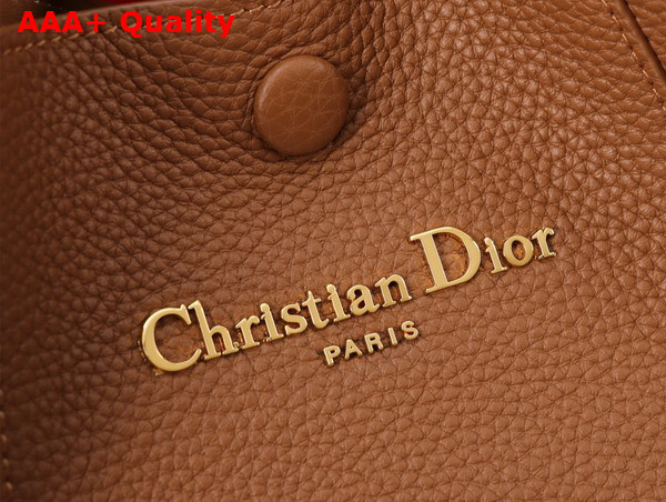 Dior Small Signature Bucket Bag in Brown Grained Calfskin Replica