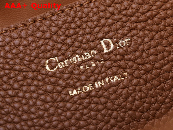 Dior Small Signature Bucket Bag in Brown Grained Calfskin Replica