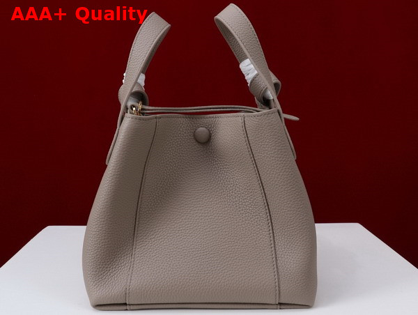 Dior Small Signature Bucket Bag in Gray Grained Calfskin Replica