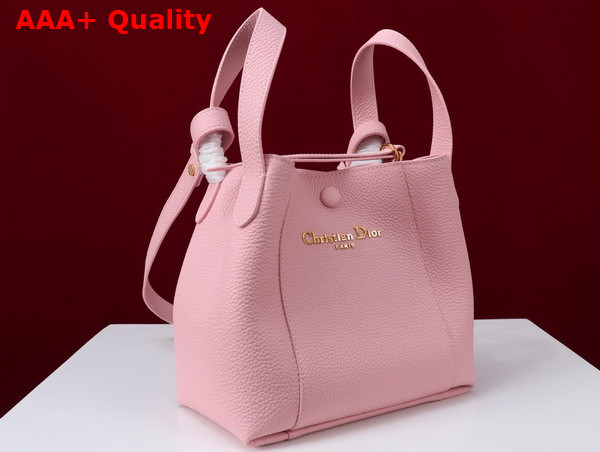 Dior Small Signature Bucket Bag in Pink Grained Calfskin Replica