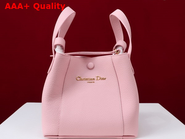 Dior Small Signature Bucket Bag in Pink Grained Calfskin Replica