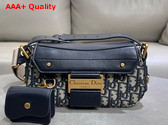 Dior Small Streetchic Bag in Blue Dior Oblique Jacquard and Smooth Calfskin Replica