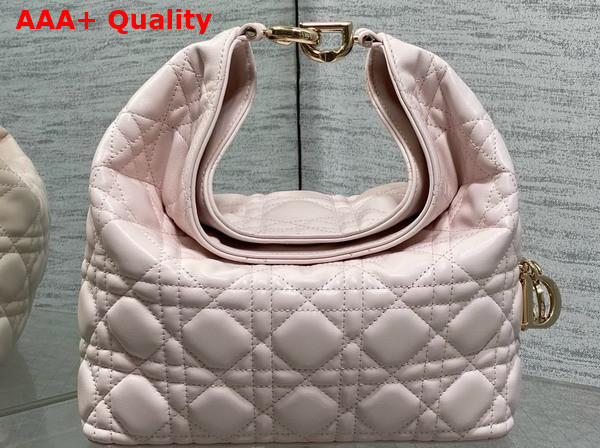 Dior Small Toujours Hobo Bag in Ballet Pink Cannage Lambskin Replica
