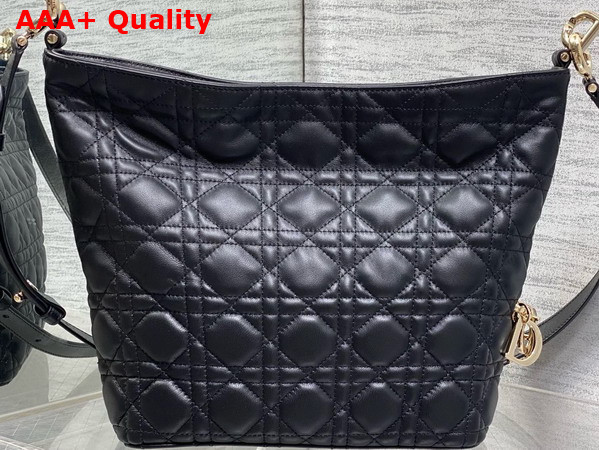 Dior Small Toujours Hobo Bag in Black Cannage Lambskin Replica