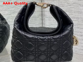 Dior Small Toujours Hobo Bag in Black Cannage Lambskin Replica