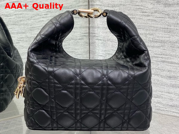 Dior Small Toujours Hobo Bag in Black Cannage Lambskin Replica