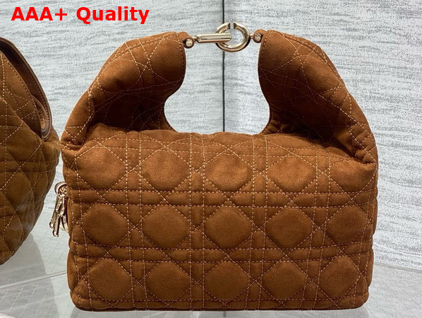 Dior Small Toujours Hobo Bag in Brown Cannage Suede Goatskin Replica
