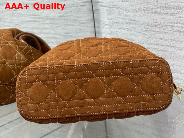 Dior Small Toujours Hobo Bag in Brown Cannage Suede Goatskin Replica