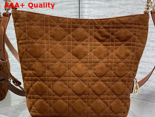 Dior Small Toujours Hobo Bag in Brown Cannage Suede Goatskin Replica