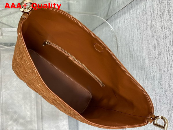 Dior Small Toujours Hobo Bag in Brown Cannage Suede Goatskin Replica
