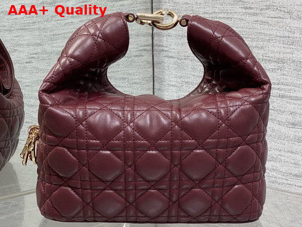 Dior Small Toujours Hobo Bag in Burgundy Cannage Lambskin Replica