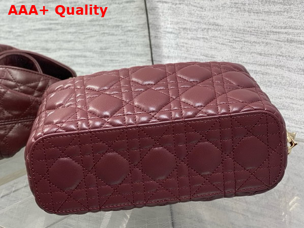 Dior Small Toujours Hobo Bag in Burgundy Cannage Lambskin Replica