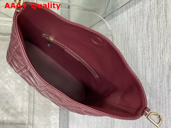 Dior Small Toujours Hobo Bag in Burgundy Cannage Lambskin Replica