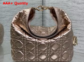 Dior Small Toujours Hobo Bag in Champagne Cannage Lambskin Replica