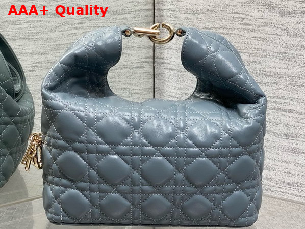 Dior Small Toujours Hobo Bag in Cloud Blue Cannage Lambskin Replica