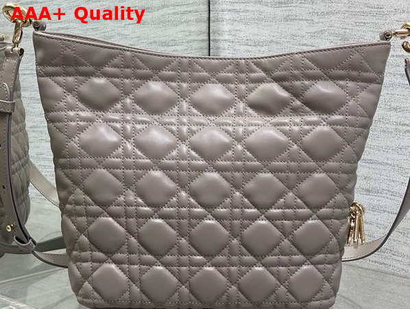 Dior Small Toujours Hobo Bag in Gray Cannage Lambskin Replica