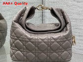 Dior Small Toujours Hobo Bag in Gray Cannage Lambskin Replica