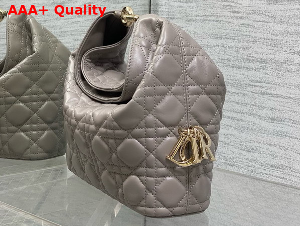 Dior Small Toujours Hobo Bag in Gray Cannage Lambskin Replica