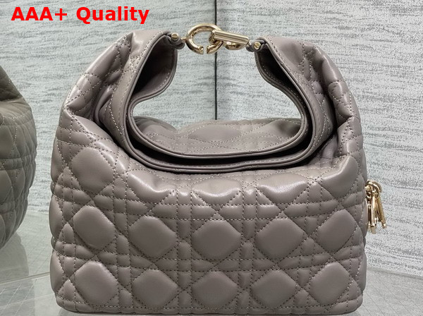 Dior Small Toujours Hobo Bag in Gray Cannage Lambskin Replica