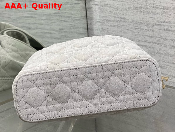 Dior Small Toujours Hobo Bag in Gray Cannage Suede Goatskin Replica