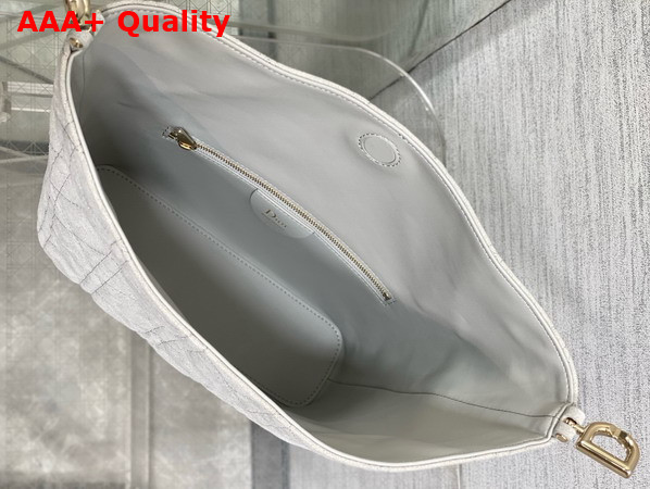 Dior Small Toujours Hobo Bag in Gray Cannage Suede Goatskin Replica
