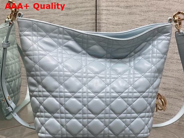 Dior Small Toujours Hobo Bag in Ice Blue Cannage Lambskin Replica