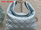 Dior Small Toujours Hobo Bag in Ice Blue Cannage Lambskin Replica