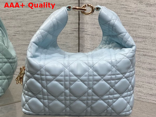 Dior Small Toujours Hobo Bag in Ice Blue Cannage Lambskin Replica