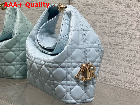 Dior Small Toujours Hobo Bag in Ice Blue Cannage Lambskin Replica