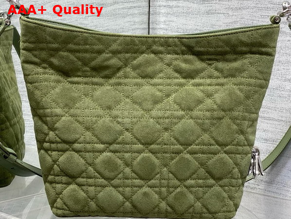 Dior Small Toujours Hobo Bag in Khaki Cannage Suede Goatskin Replica