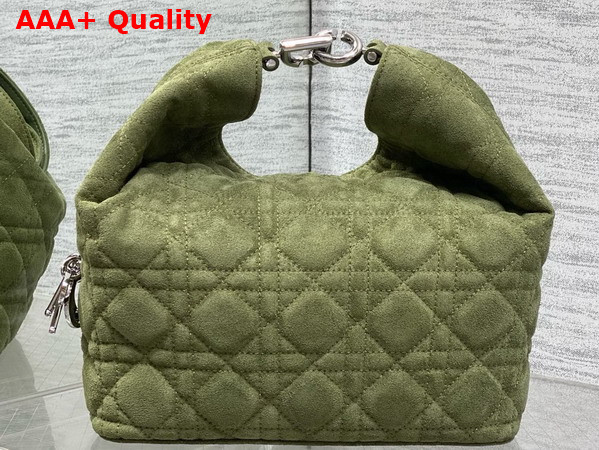 Dior Small Toujours Hobo Bag in Khaki Cannage Suede Goatskin Replica