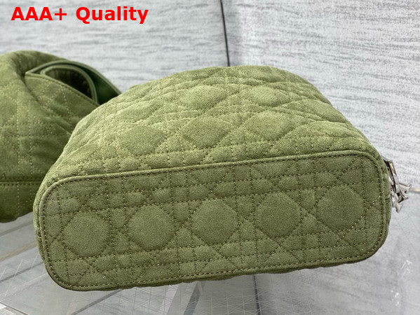Dior Small Toujours Hobo Bag in Khaki Cannage Suede Goatskin Replica