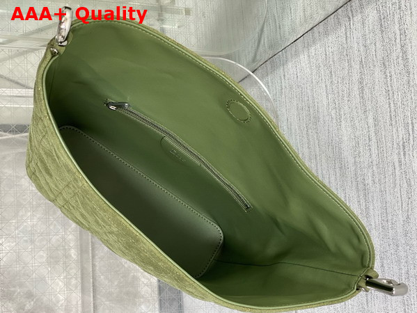 Dior Small Toujours Hobo Bag in Khaki Cannage Suede Goatskin Replica