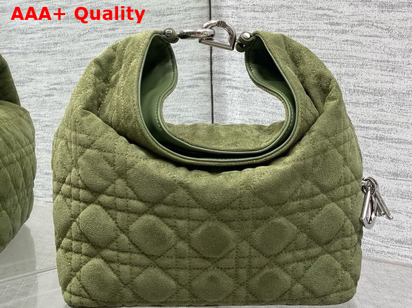 Dior Small Toujours Hobo Bag in Khaki Cannage Suede Goatskin Replica