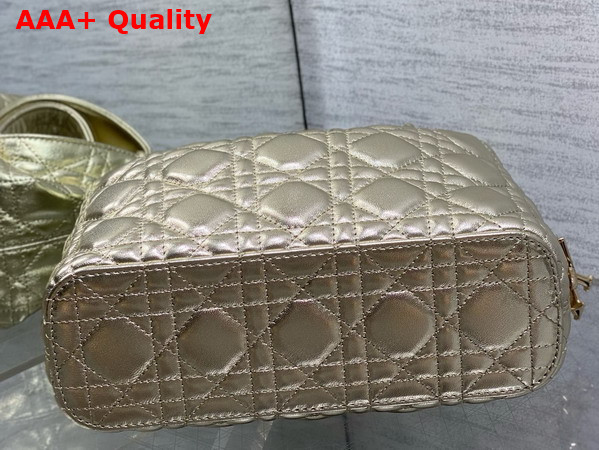 Dior Small Toujours Hobo Bag in Metallic Gold Cannage Lambskin Replica