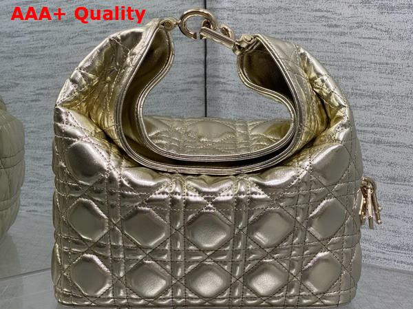 Dior Small Toujours Hobo Bag in Metallic Gold Cannage Lambskin Replica