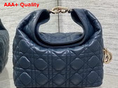 Dior Small Toujours Hobo Bag in Navy Blue Cannage Lambskin Replica