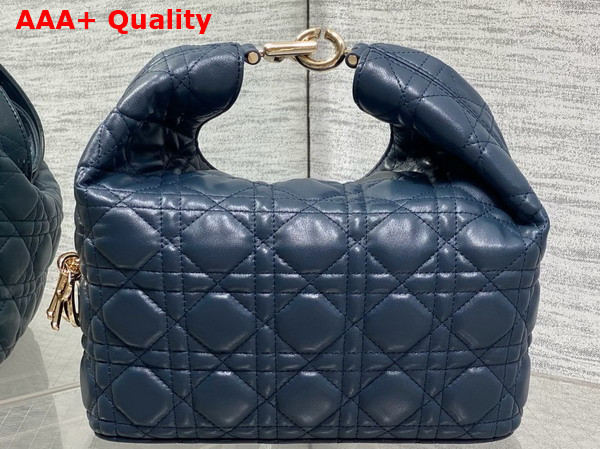 Dior Small Toujours Hobo Bag in Navy Blue Cannage Lambskin Replica