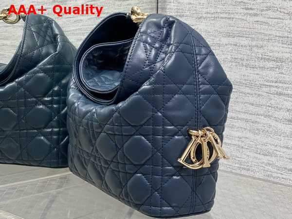 Dior Small Toujours Hobo Bag in Navy Blue Cannage Lambskin Replica
