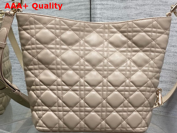 Dior Small Toujours Hobo Bag in Nude Cannage Lambskin Replica