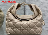 Dior Small Toujours Hobo Bag in Nude Cannage Lambskin Replica