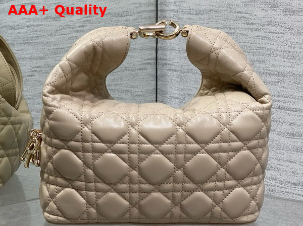 Dior Small Toujours Hobo Bag in Nude Cannage Lambskin Replica